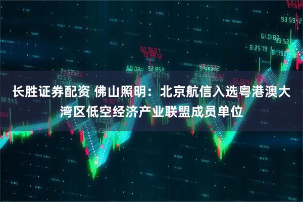 长胜证券配资 佛山照明：北京航信入选粤港澳大湾区低空经济产业联盟成员单位